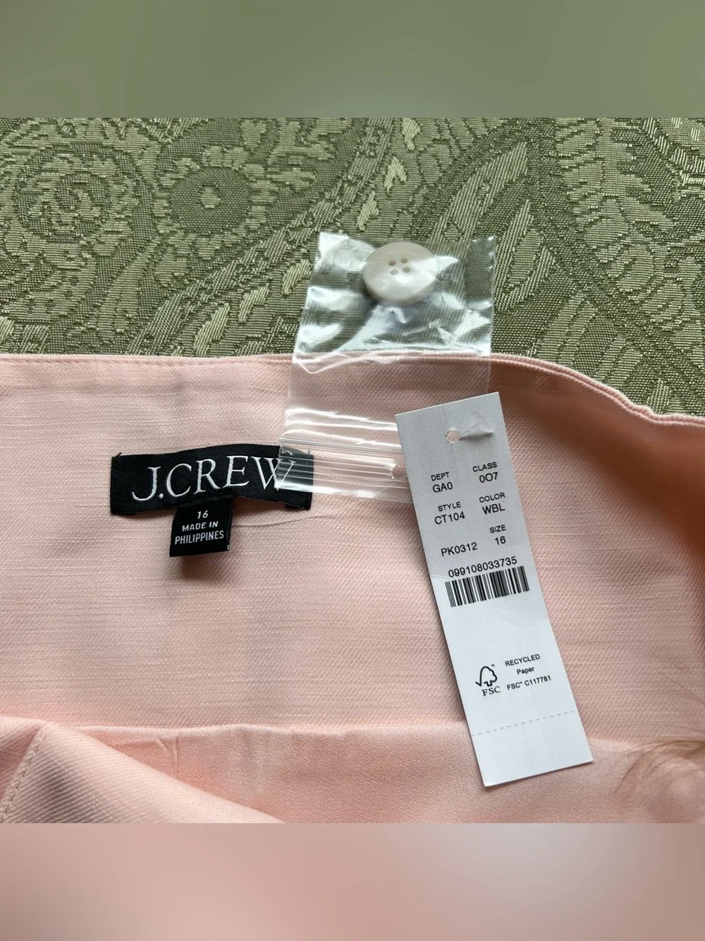 NWT J. Crew Button Up Cutaway Tank Top Gramercy Linen Blend Size 16